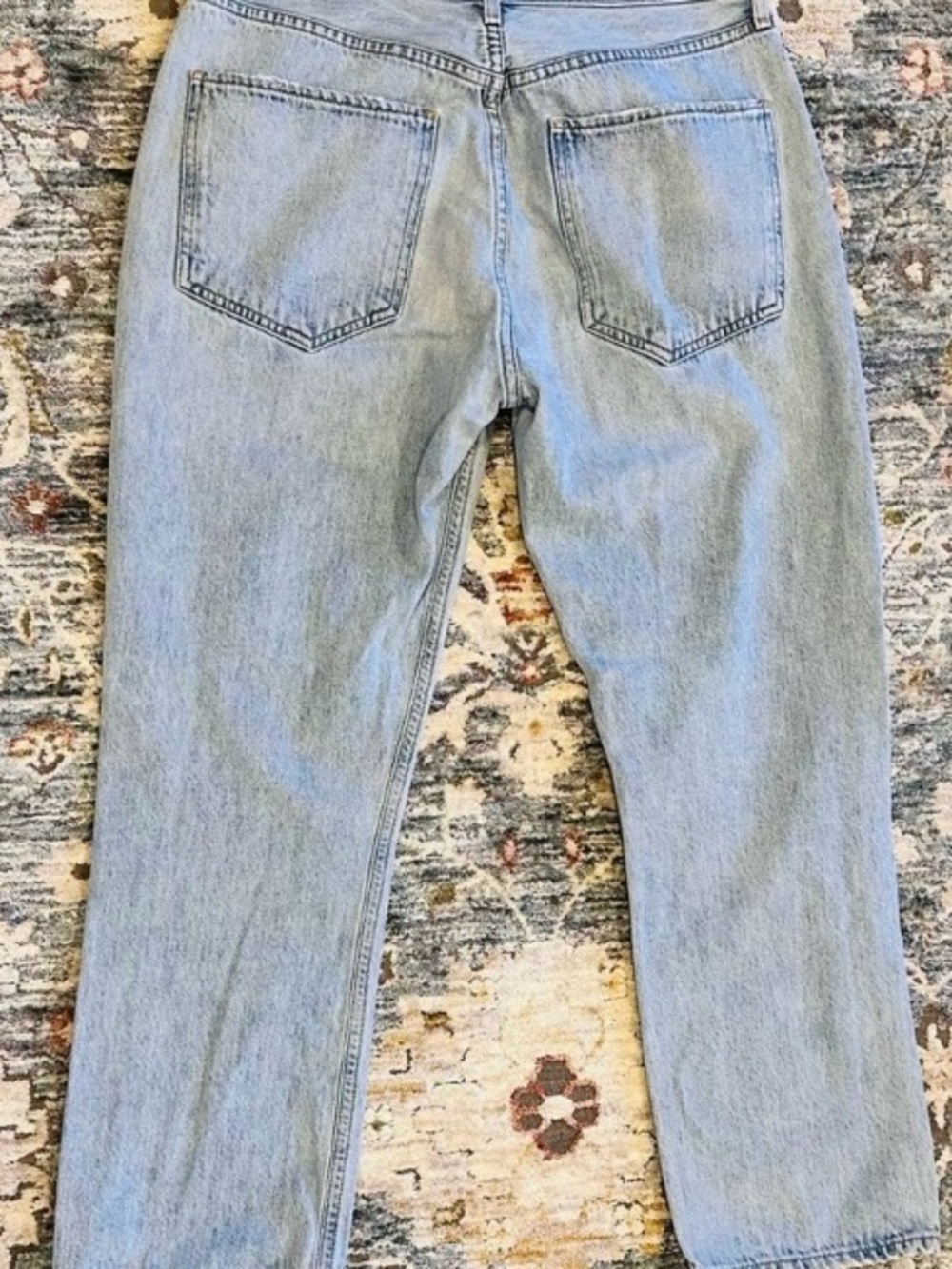 Agolde Riley High Rise Straight Leg Cropped Jeans Distressed Light Wash 27 - Picture 4 of 5